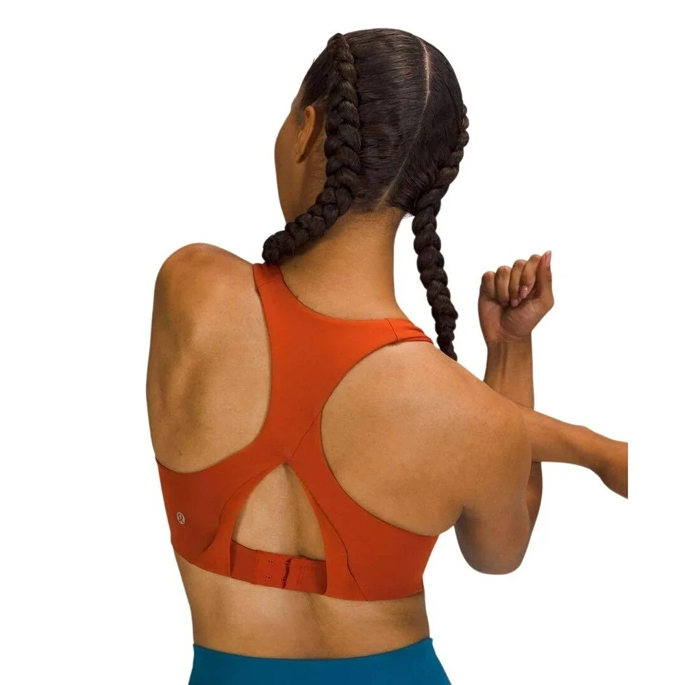 Lululemon Invigorate Bra Womens Size M Aztec Brick Orange High Support Racerback